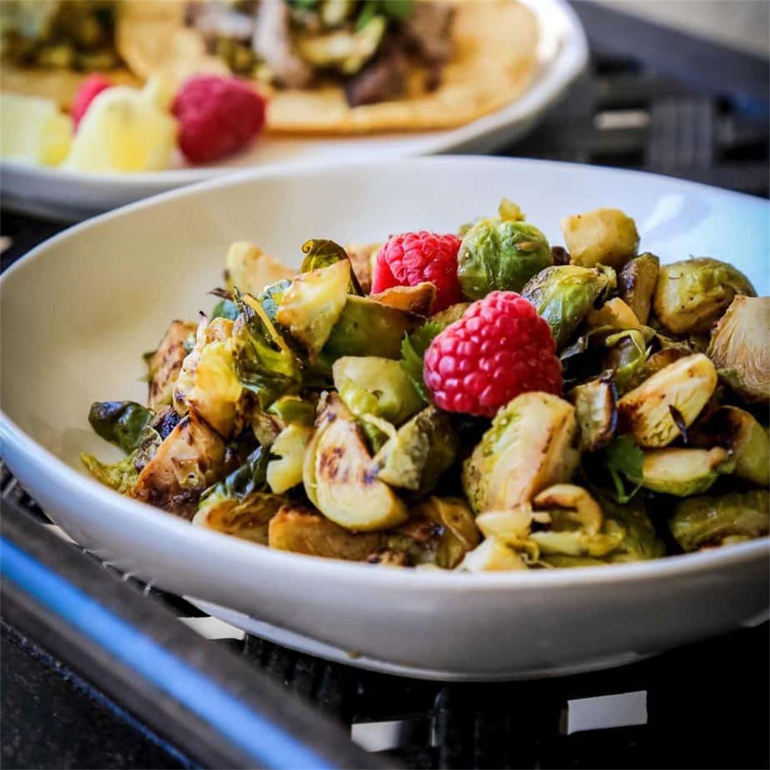Oil Free Sautéed Brussel Sprouts