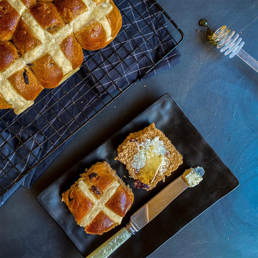Healthier Traditional Easter Hot Cross Buns