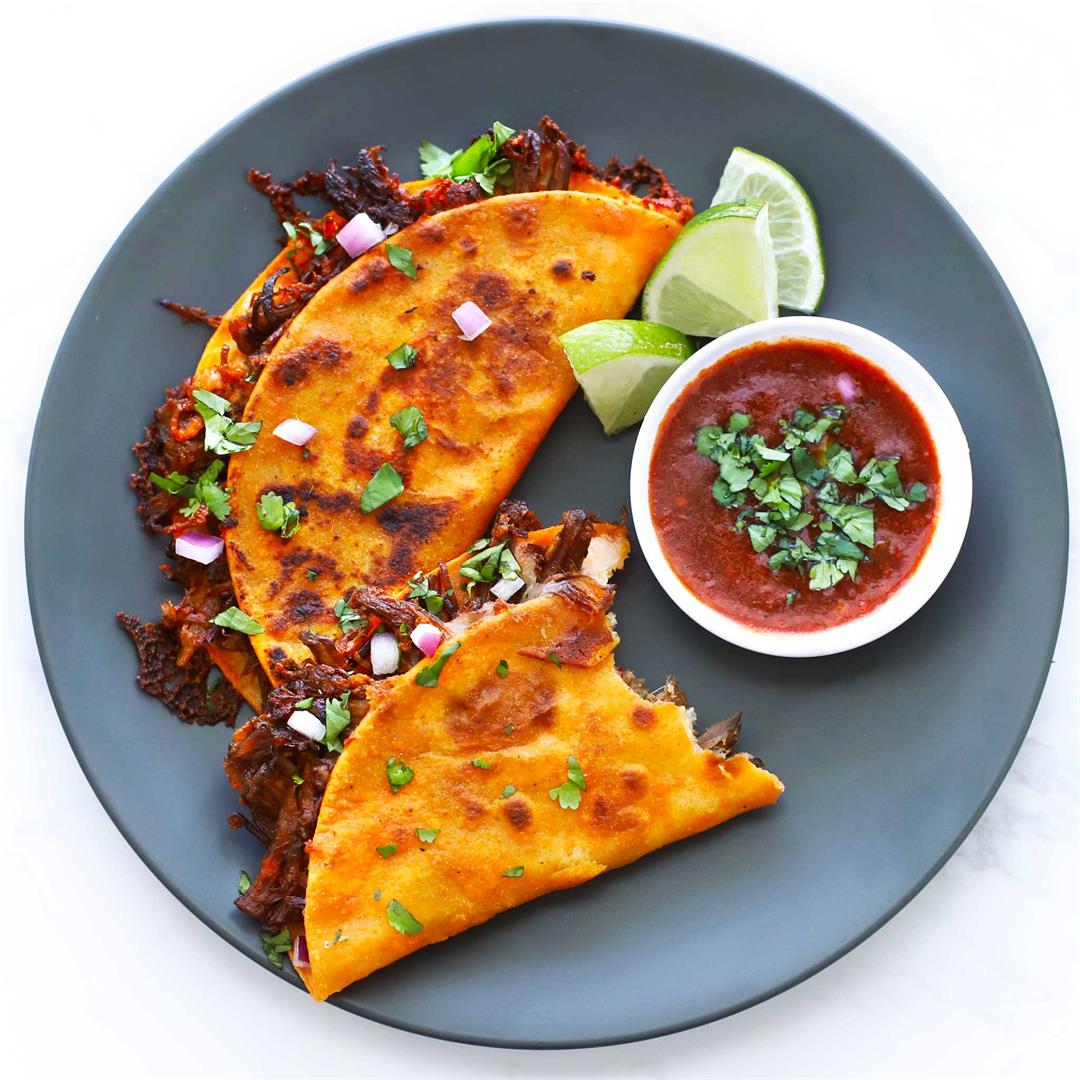 The Best Crispy Birria Tacos