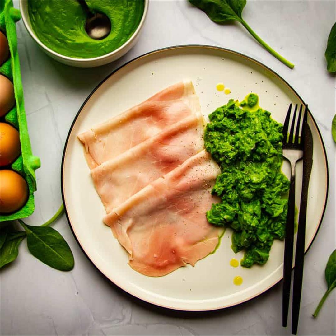 A Green Eggs and Ham Recipe with Spinach Purée
