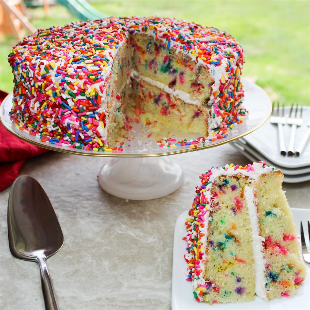 Click Here for our Easy Rainbow Sprinkle Cake Recipe