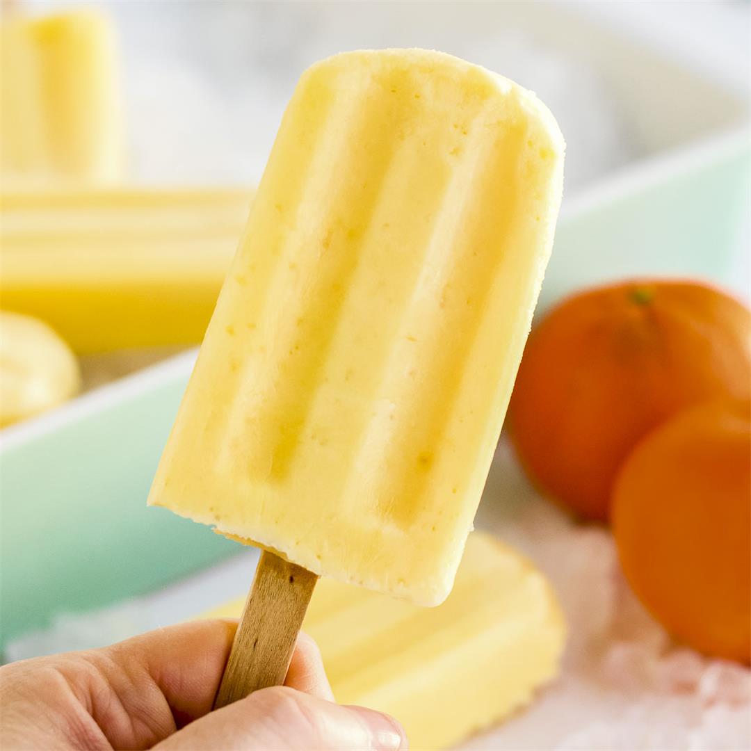 Orange Creamsicle Popsicles (5 Ingredient)