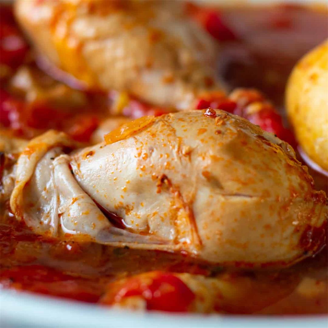 Instant Pot Chicken and Potatoes in Tomato Sauce