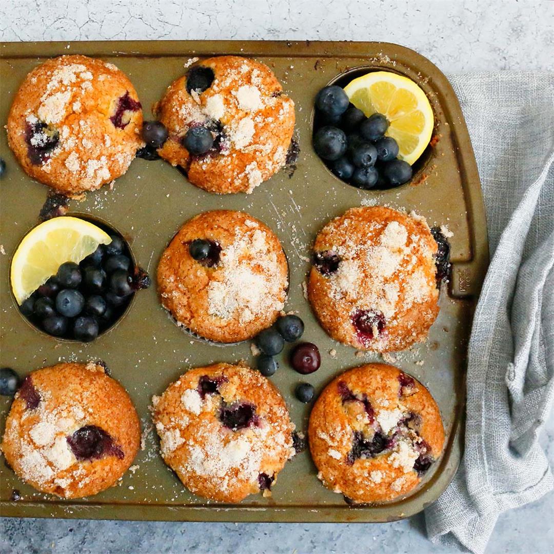 Lemon Blueberry Muffins with Sour Cream