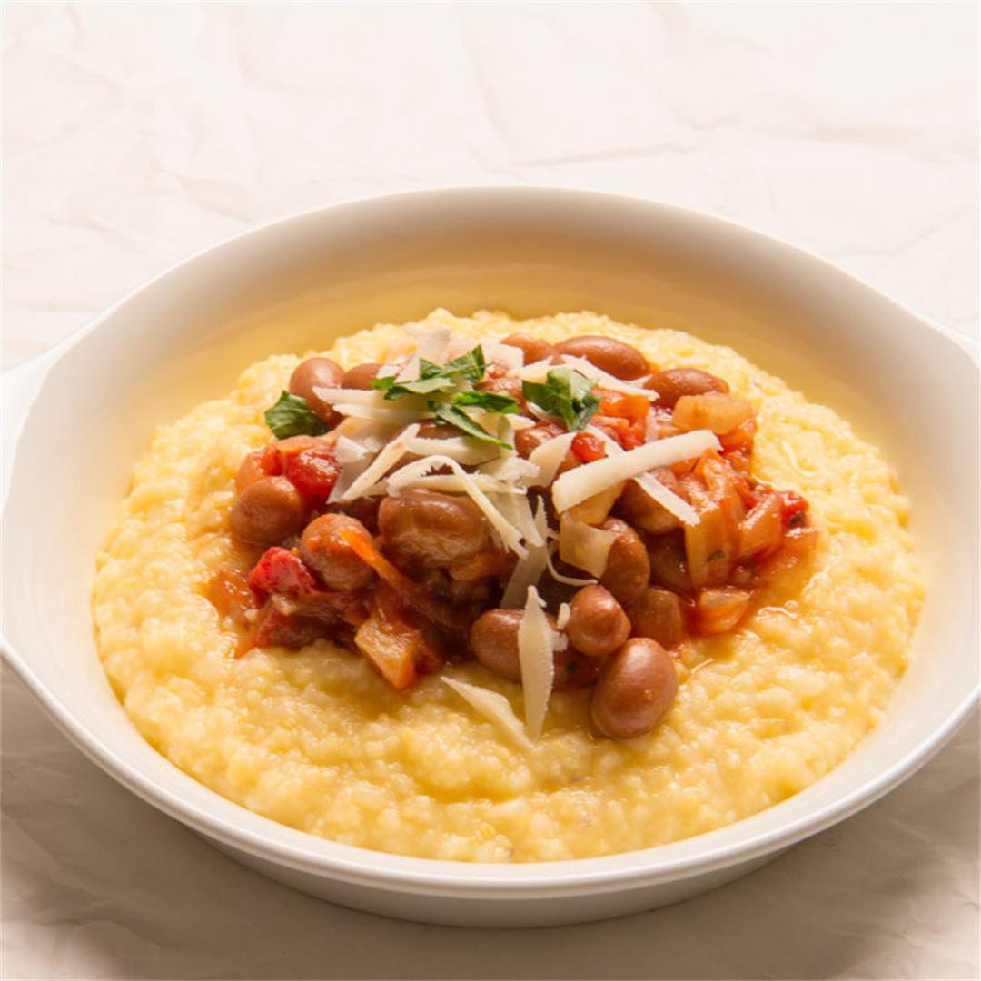 Cranberry Beans With Polenta