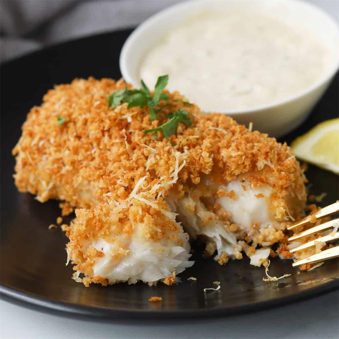Oven Baked Panko and Parmesan Encrusted Cod