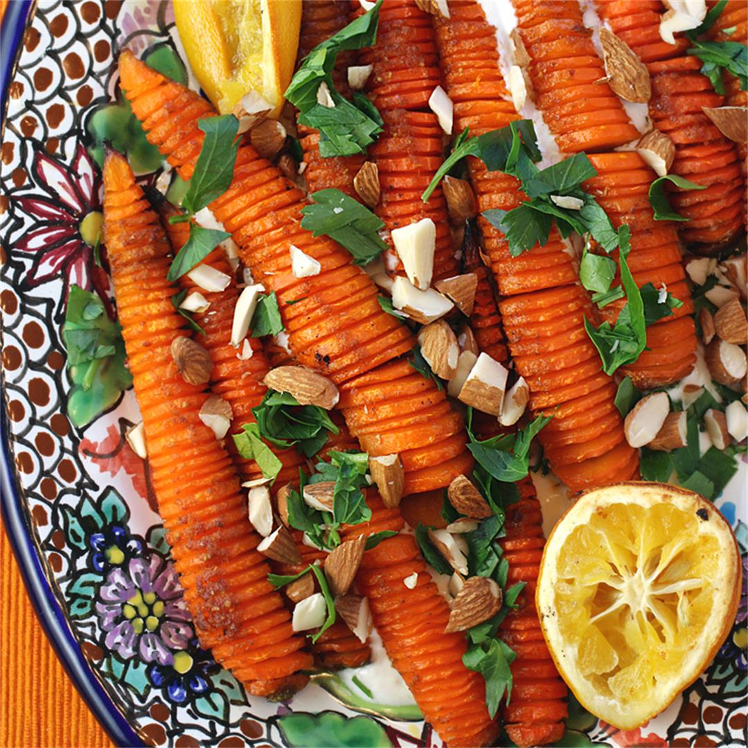 Hasselback carrots with pimenton
