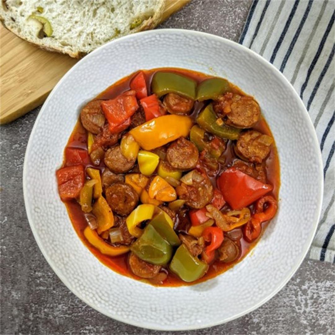 Sausage and Peppers in Tomato Sauce