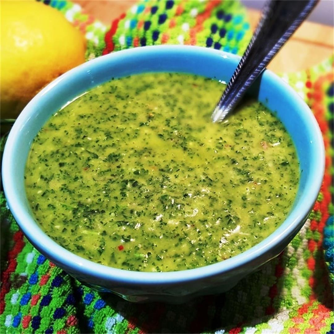 Argentinian Chimichurri Sauce [Herbed Cause for Grilled Meat].