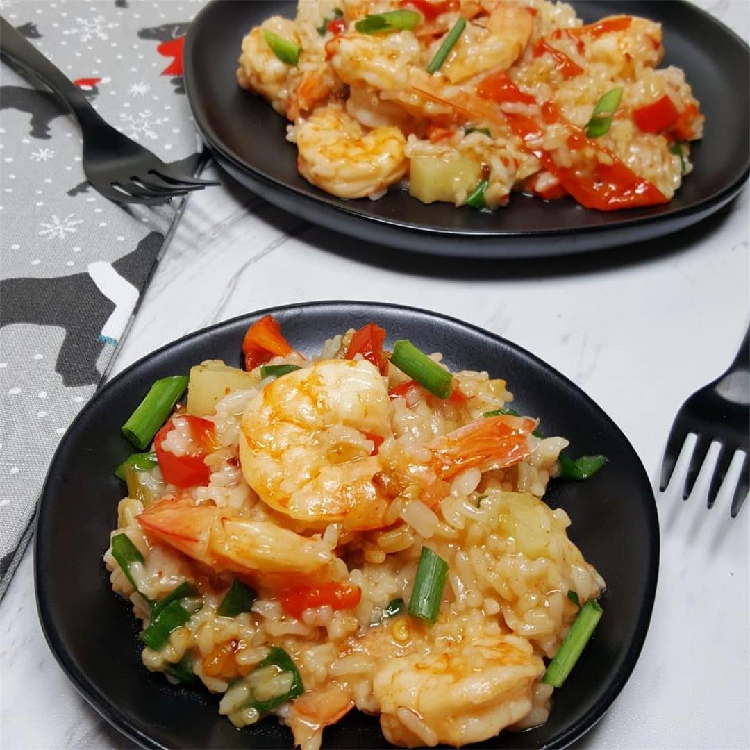 Pressure Cooker Sweet and Spicy Pineapple Shrimp