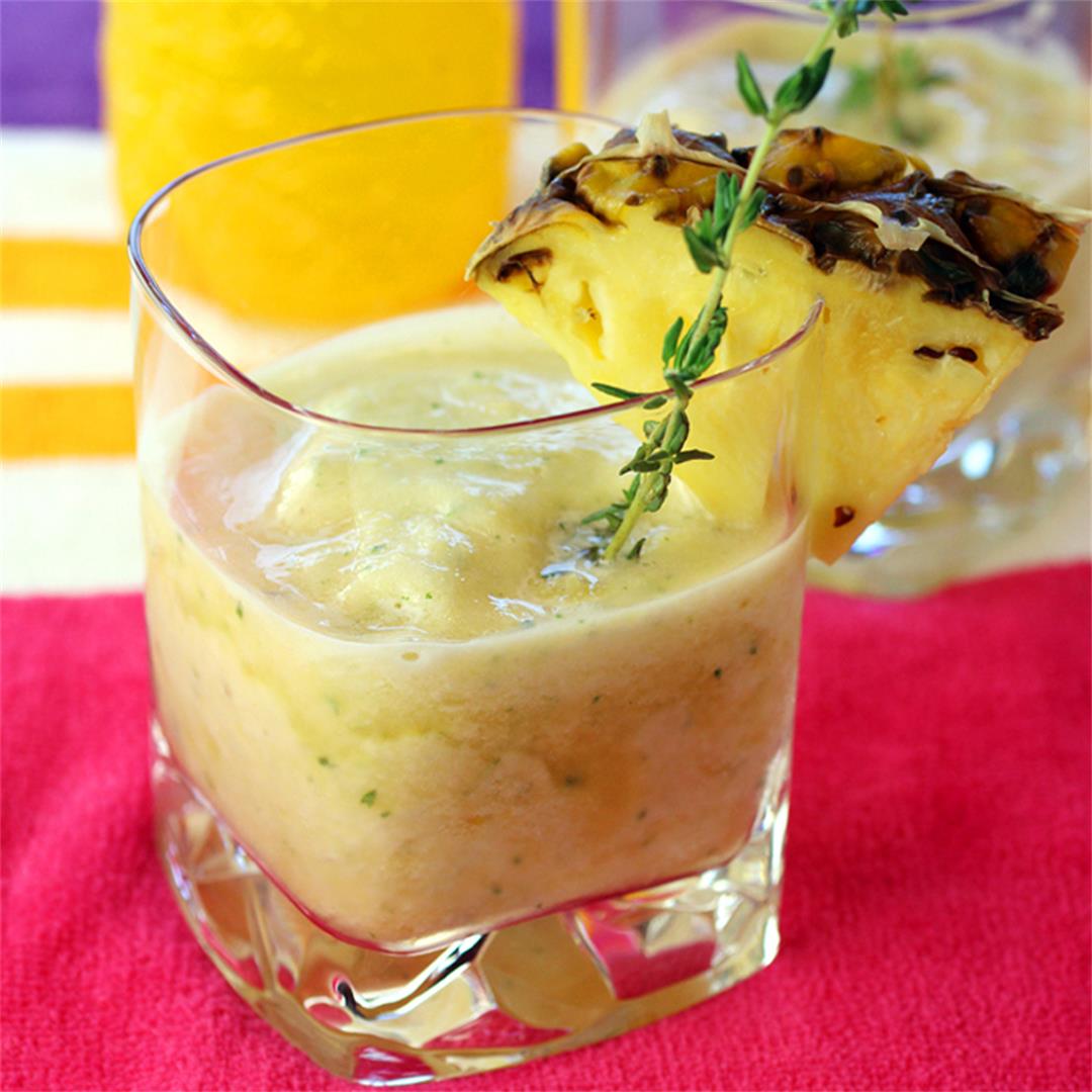 Pineapple, Thyme, Rum and Coconut Water Whip
