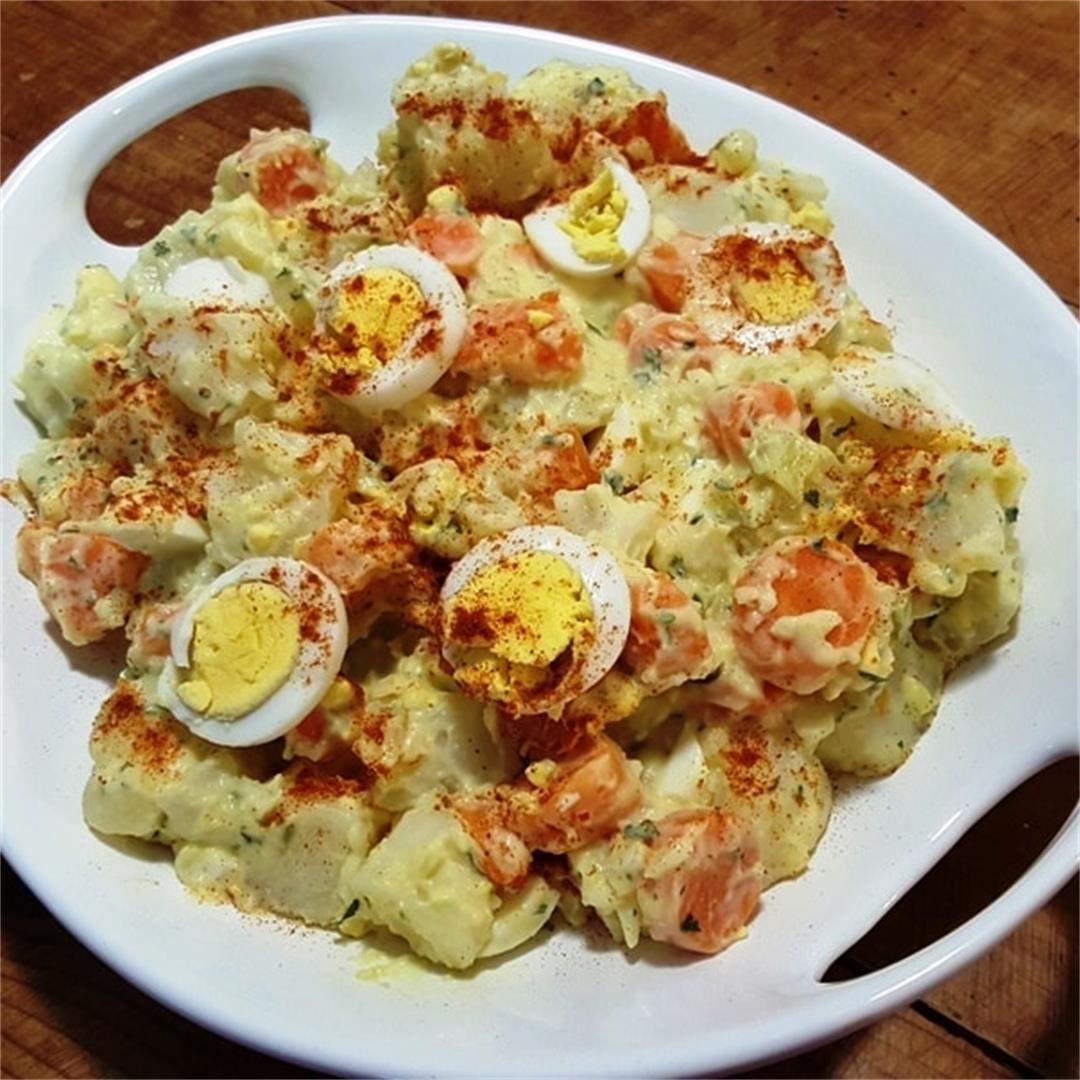 Pressure Cooker Potato Salad with Sneaky Carrots.