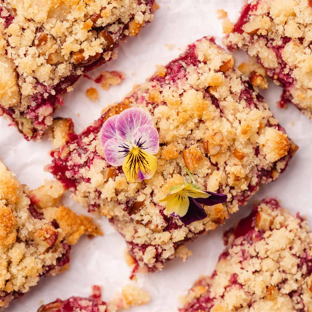 Plum Bars with Crumble Topping (Gluten Free, Low Carb)