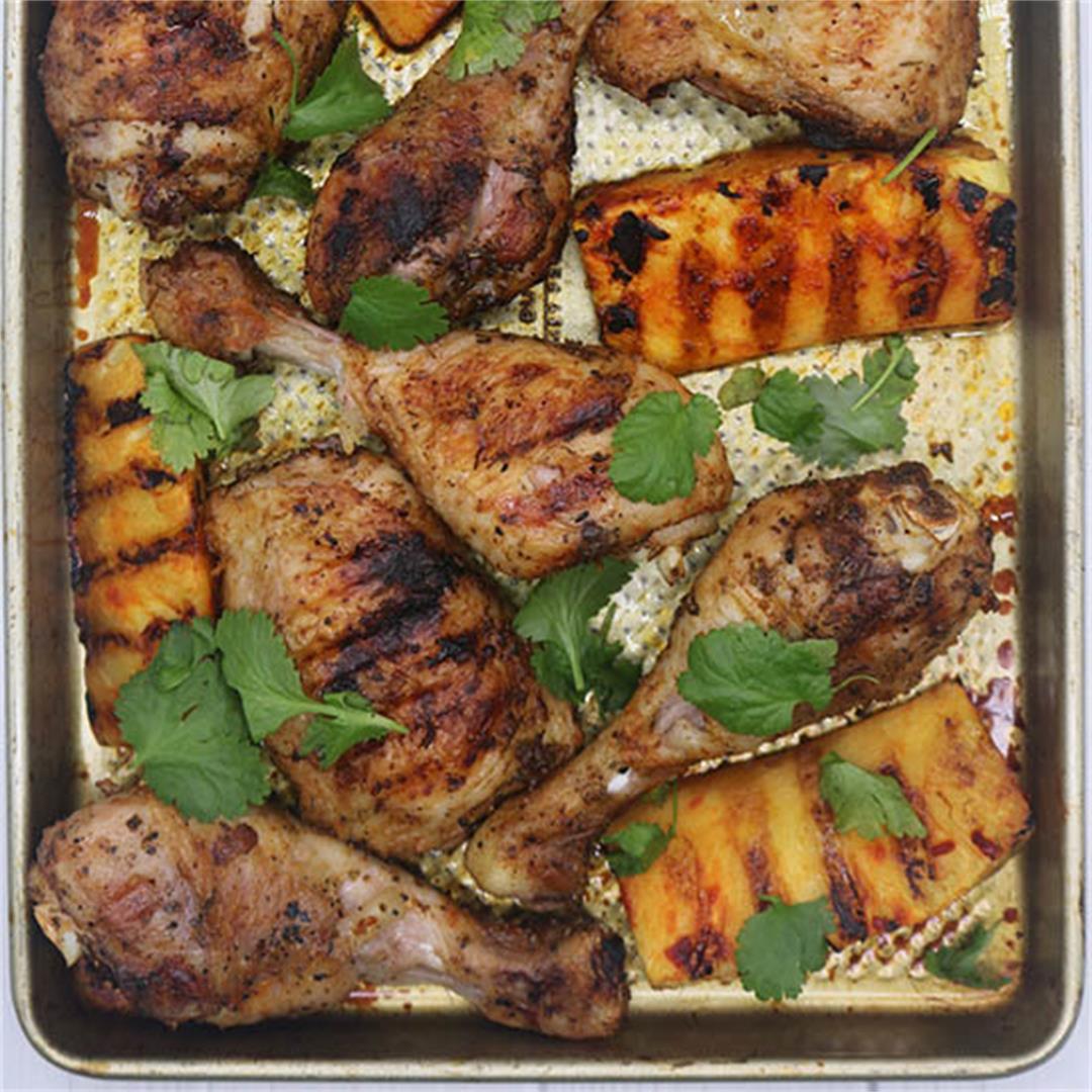 Cajun Chicken with Charred Pineapple Wedges