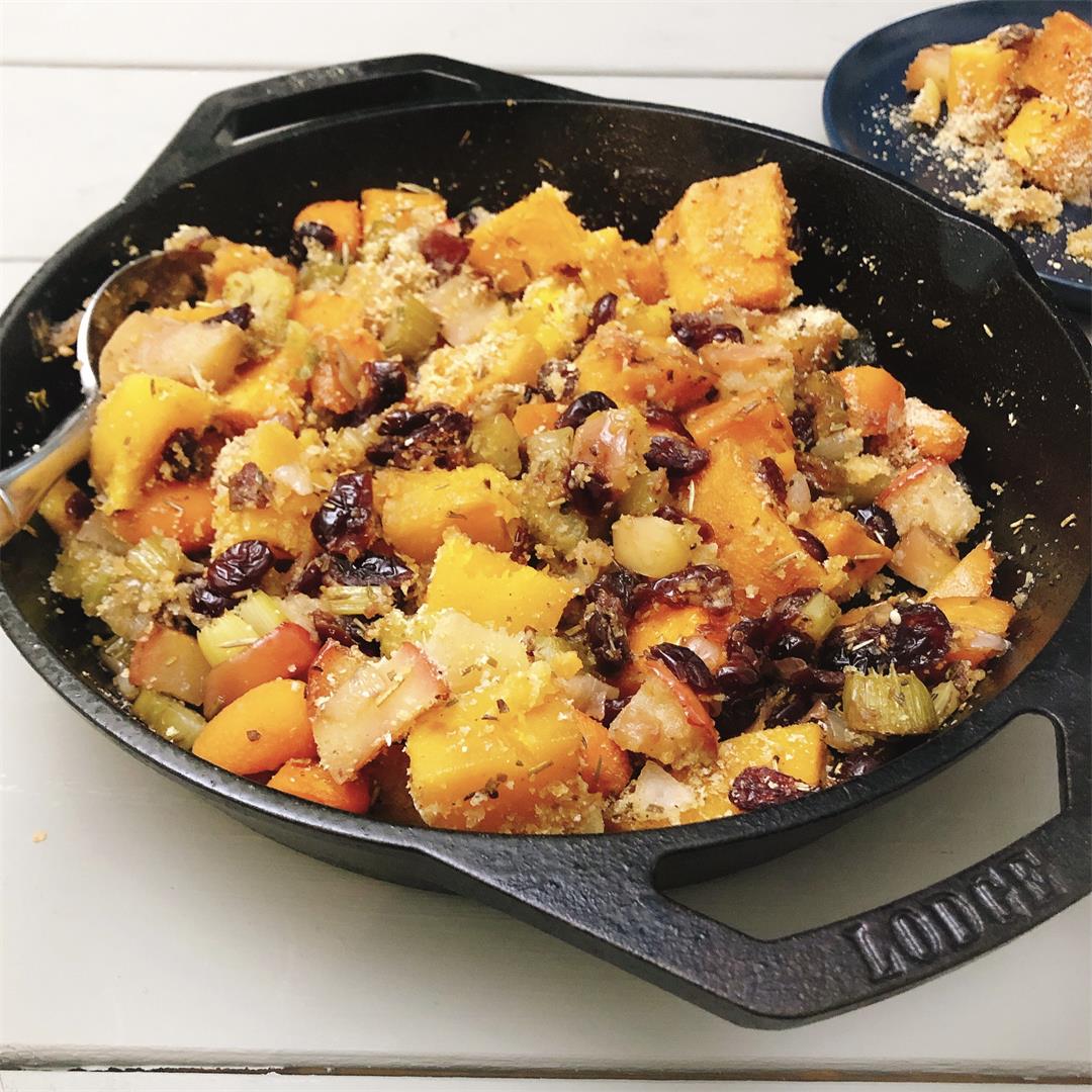 Sweet potatoes and cranberries stuffing recipe