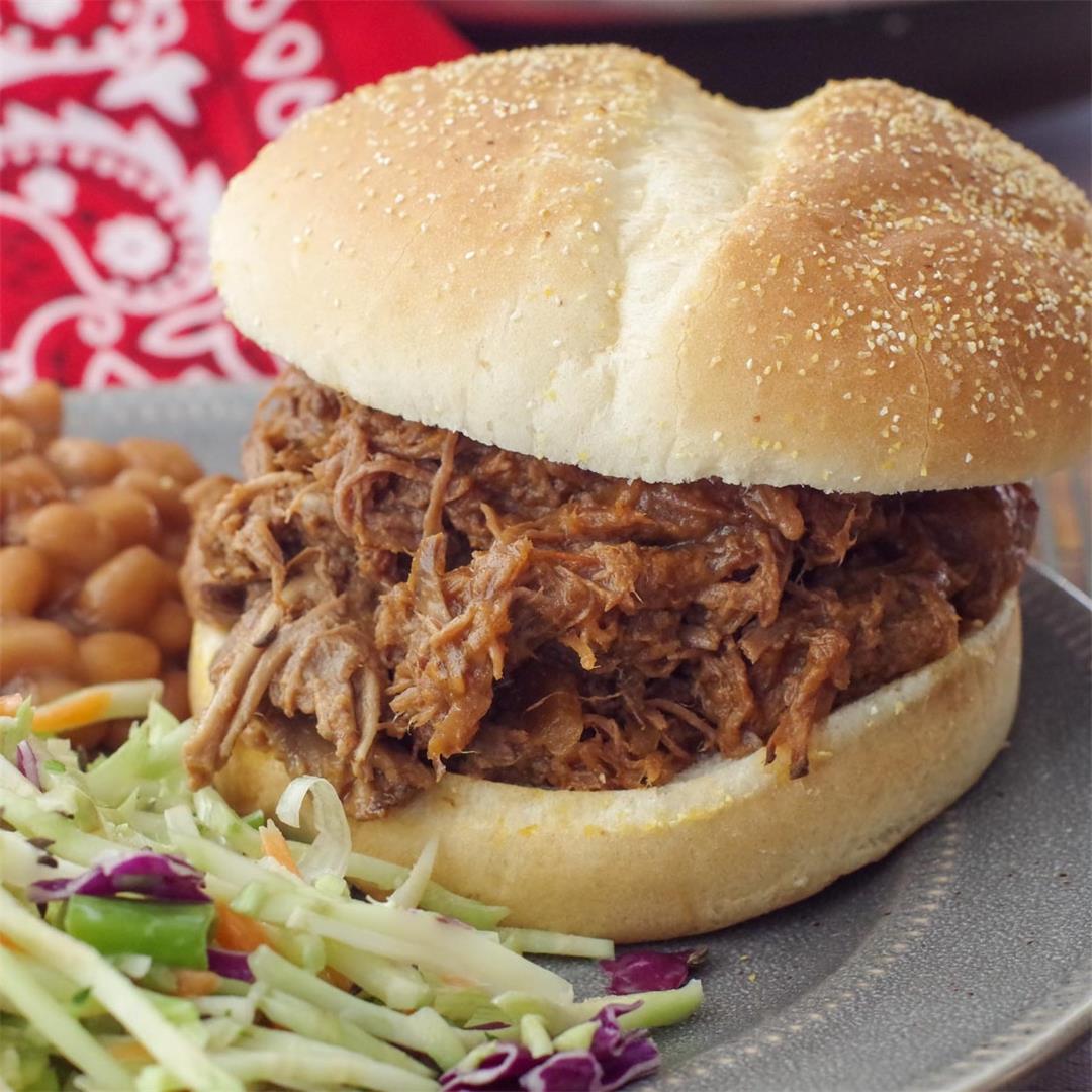 Slow Cooker beef on a bun