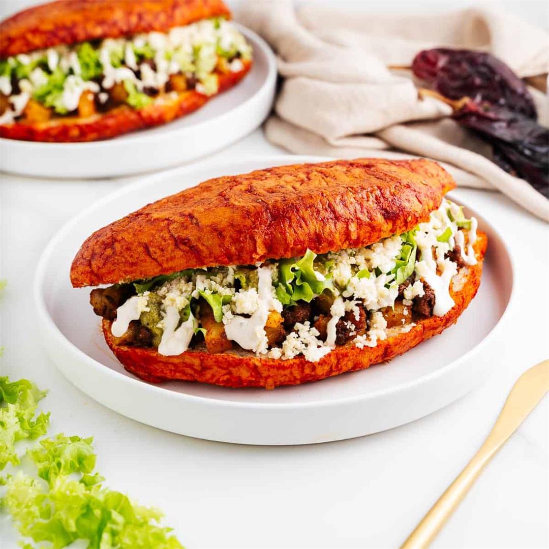 Pambazos Veganos (Mexican Chorizo & Potato Sandwich)