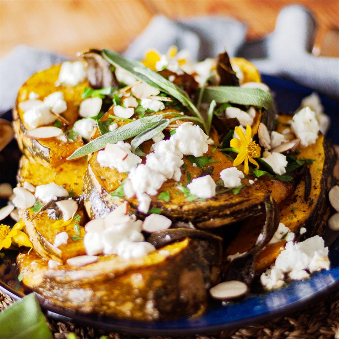 Roasted Pumpkin with Sage Brown Butter and Goats Cheese