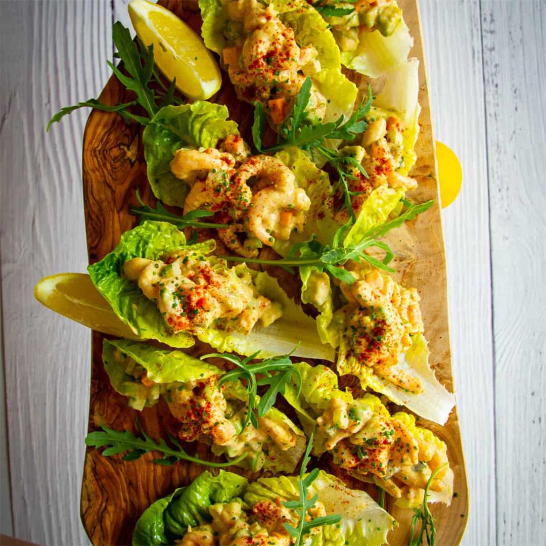 Shrimp Salad Lettuce Wraps with Avocado