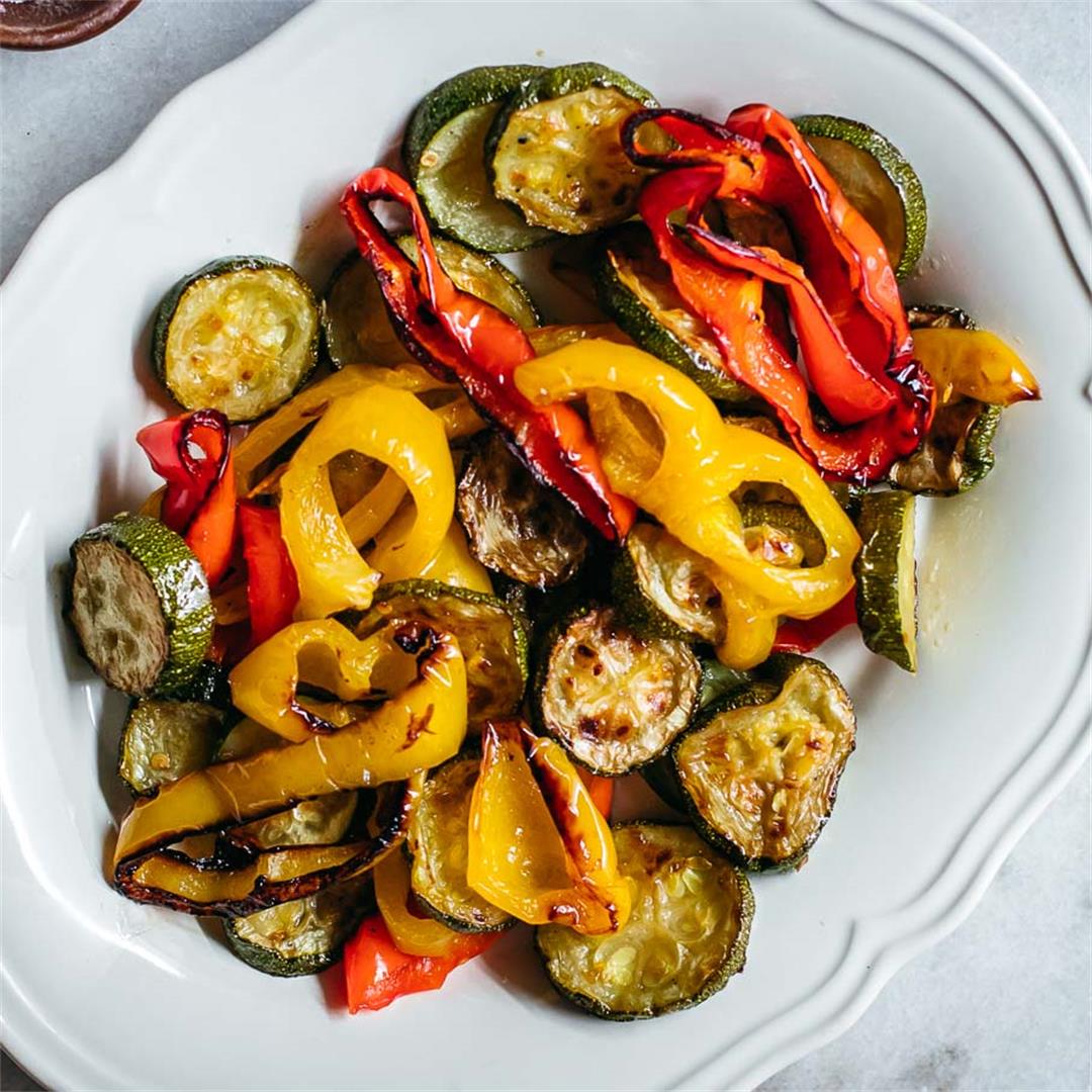 Roasted Zucchini and Peppers
