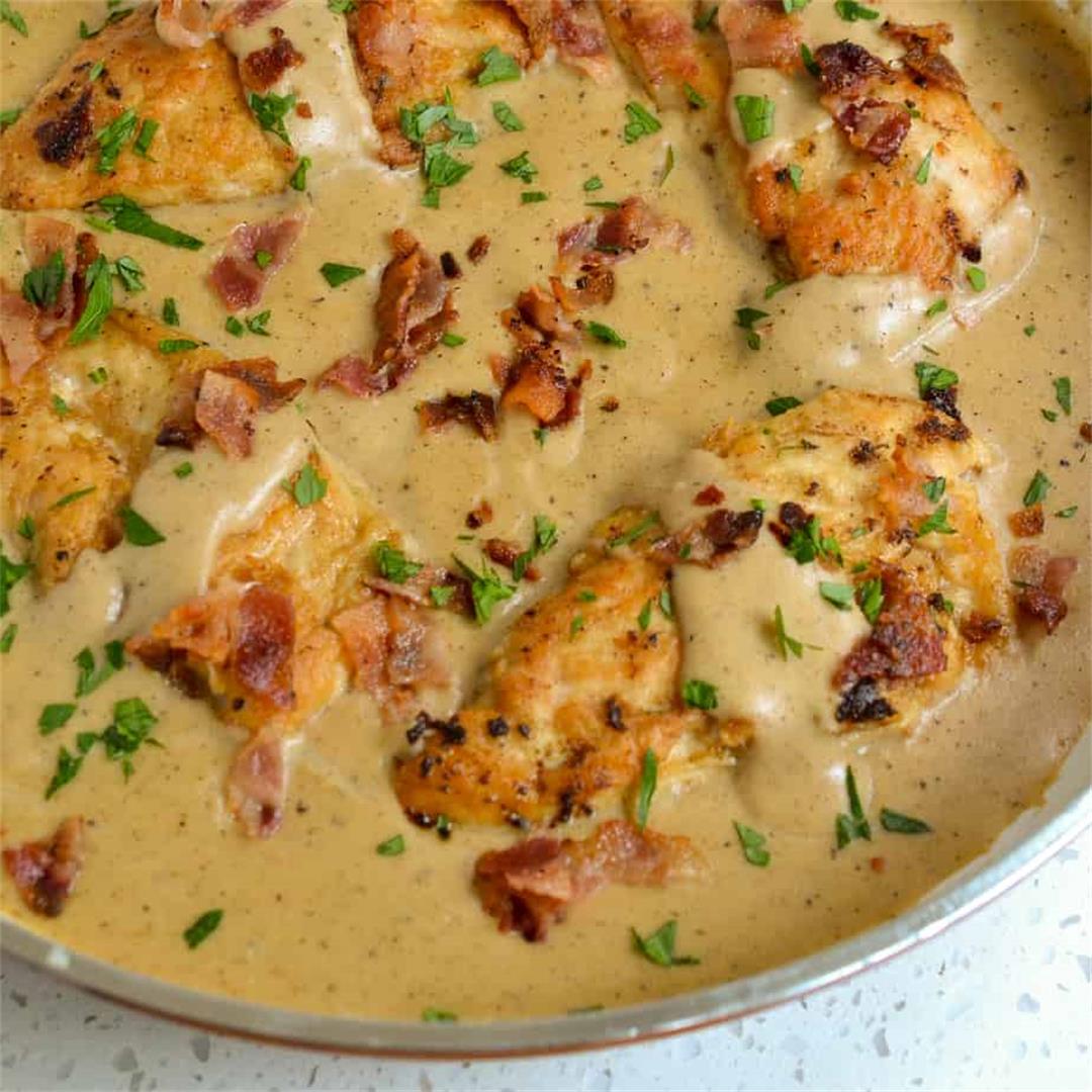 One Skillet Smothered Chicken