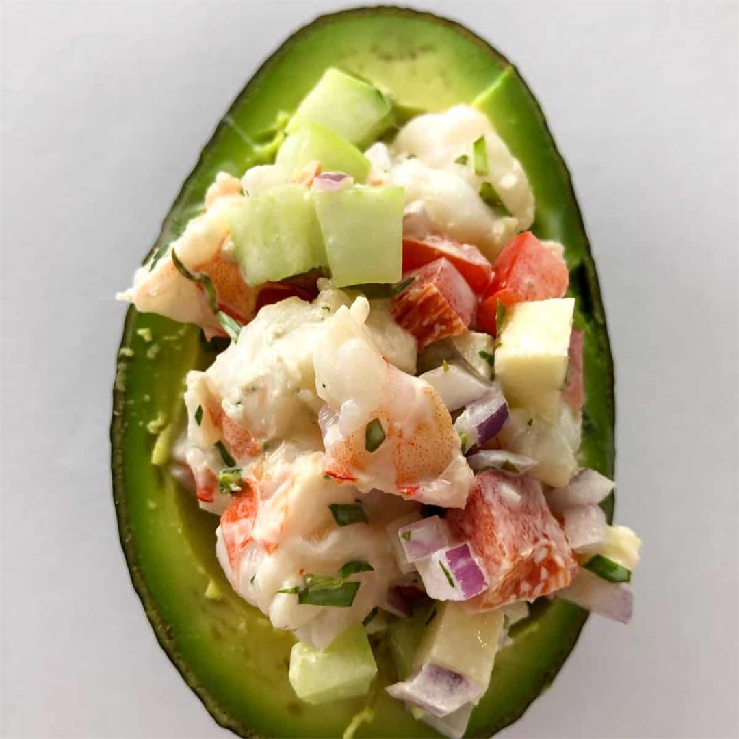 Shrimp Salad stuffed avocados