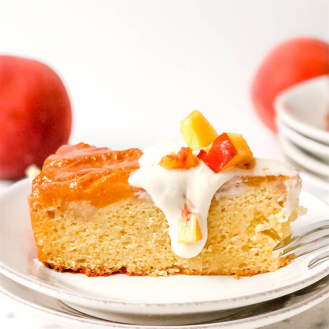 Brown Butter Peach Upside Down Cake