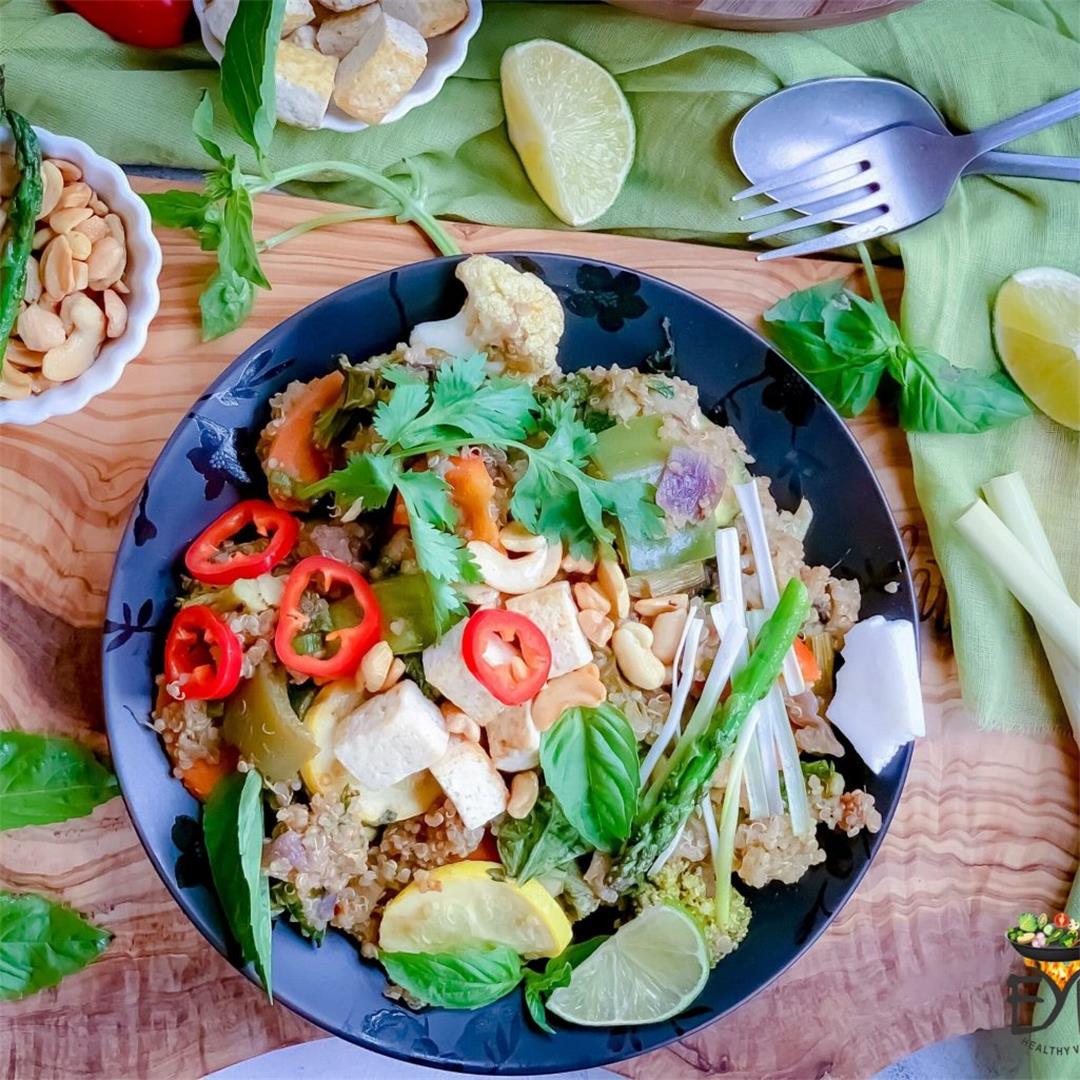 Vegan Thai Green Curry with Quinoa and Vegetables