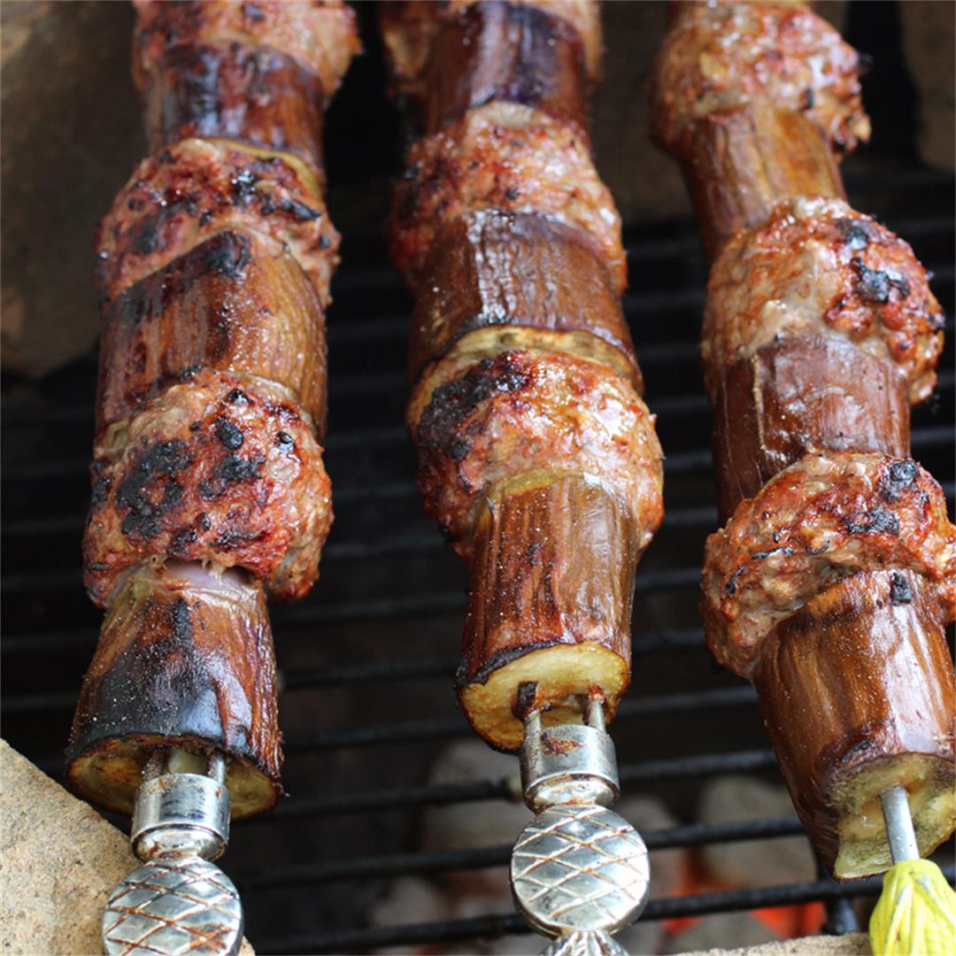 Turkish lamb-eggplant kebabs