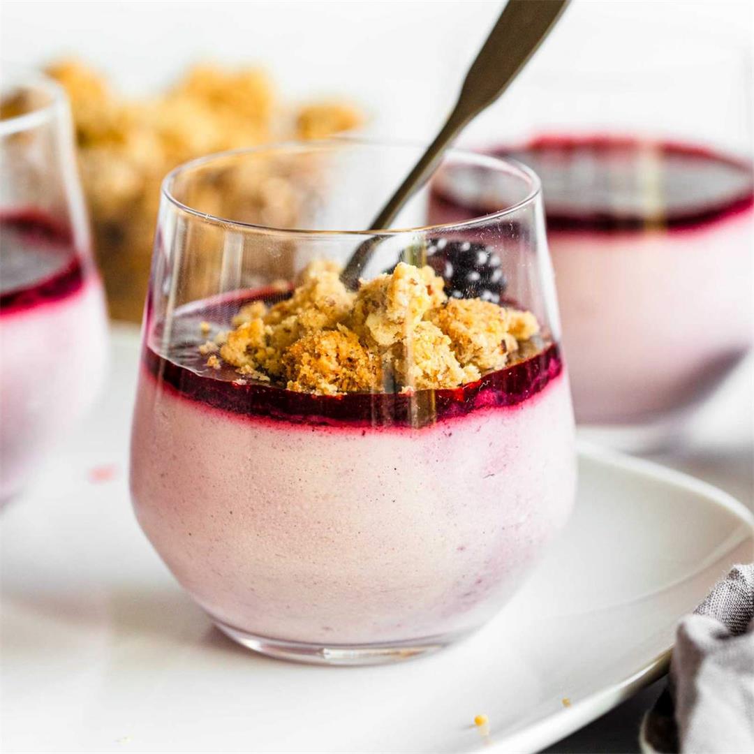 Blackberry Mousse with Rosemary Crumble
