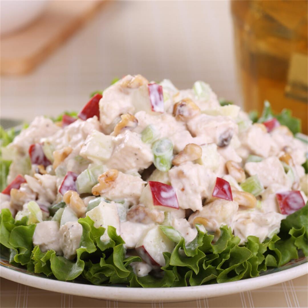 Iconic Chicken Salad Recipe With Fresh Fruit and Walnuts