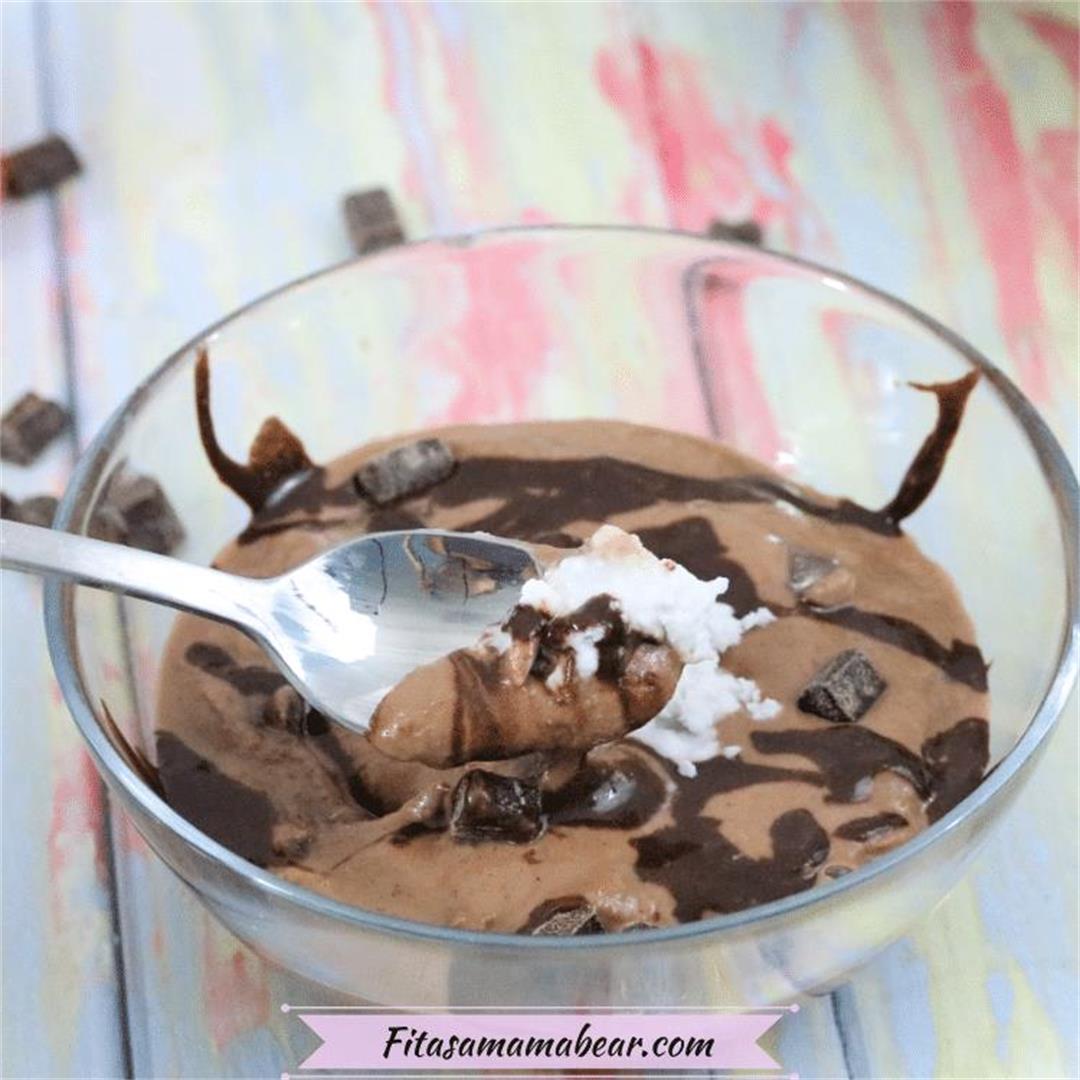 Double Chocolate Protein Fluff (5 Minute Recipe, Healthy)