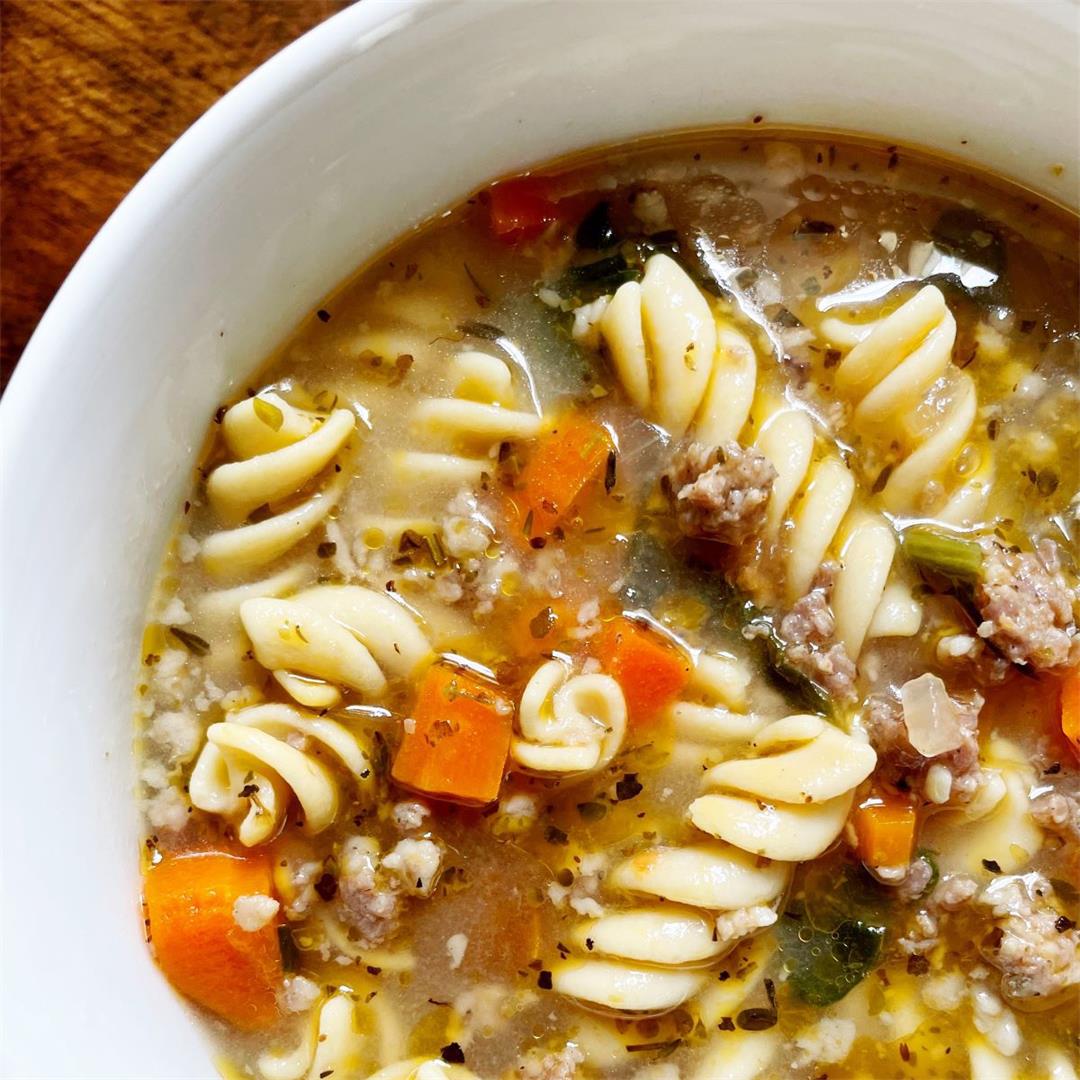 One Pot Italian Sausage and Pasta Soup
