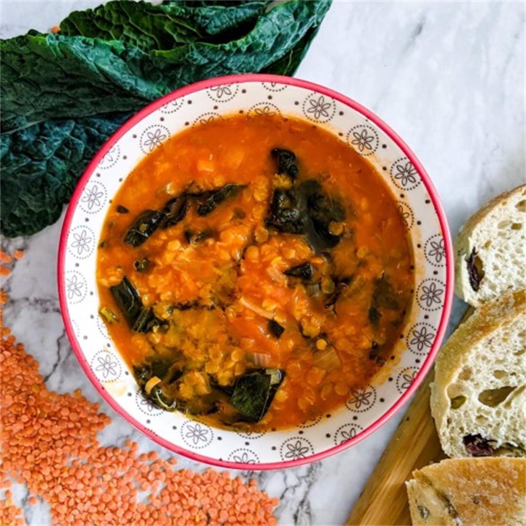 Red Lentils and Kale Soup