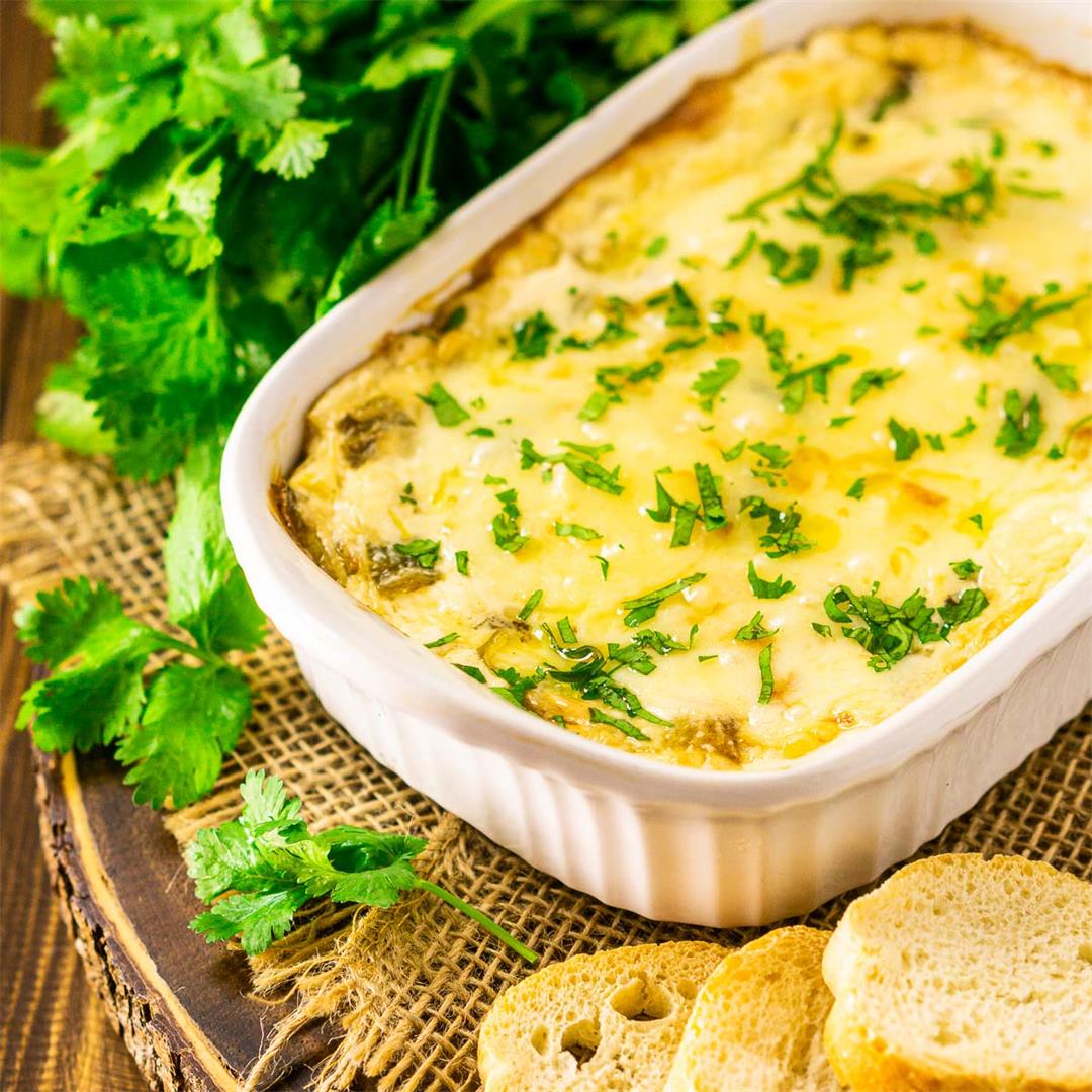 Hatch Green Chile Dip With Artichokes