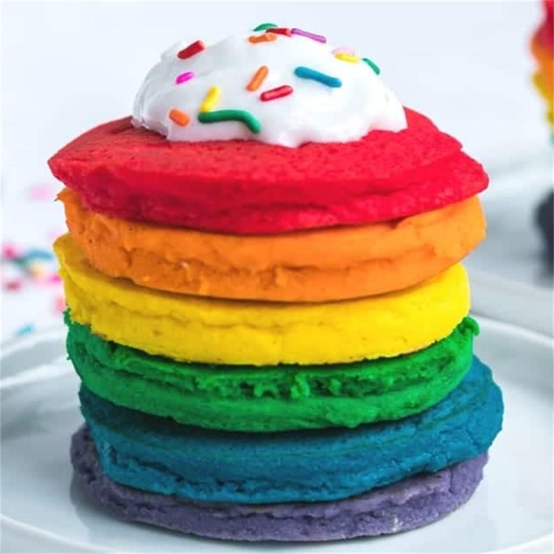Low-Carb Rainbow Pancakes