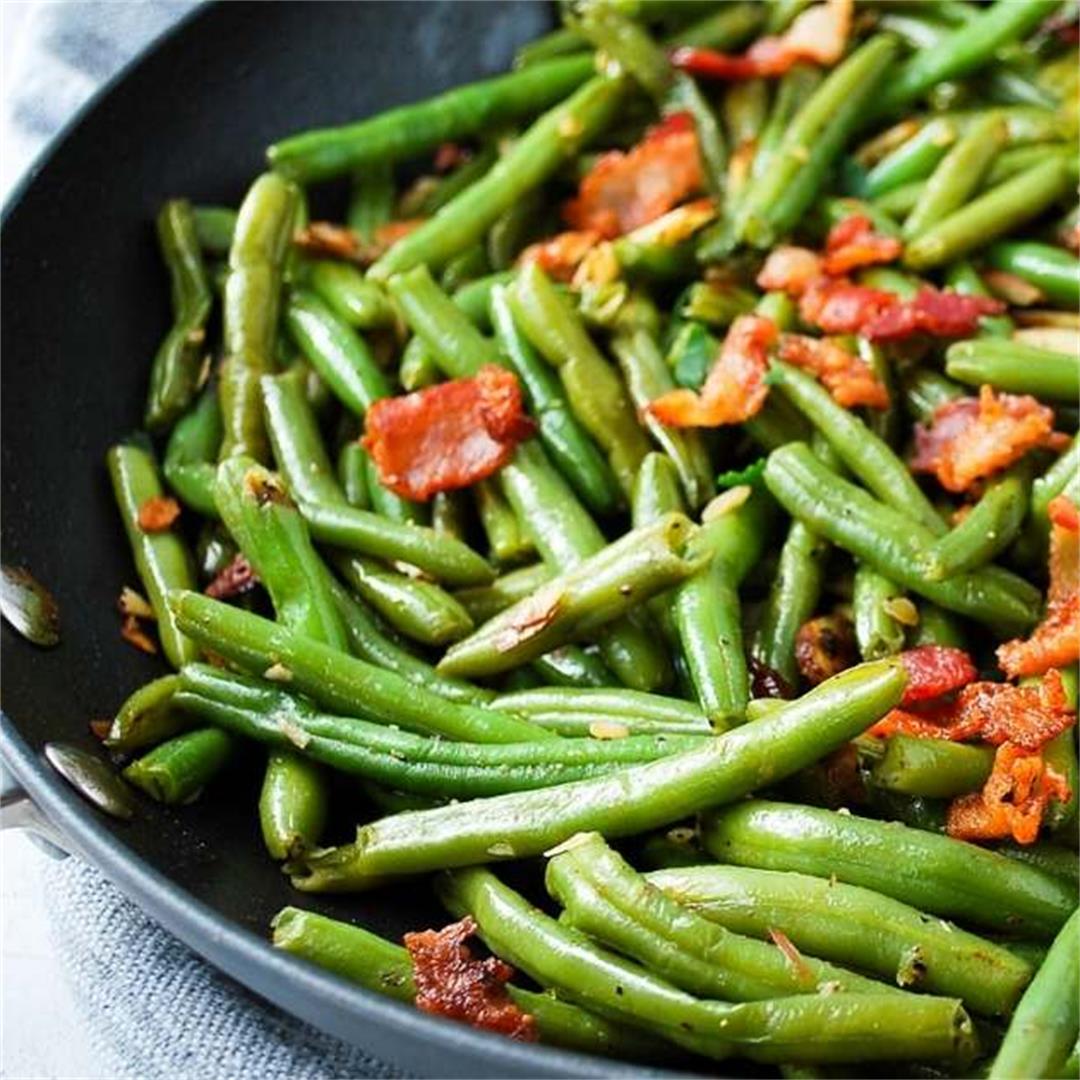 Green Beans Almondine with Bacon