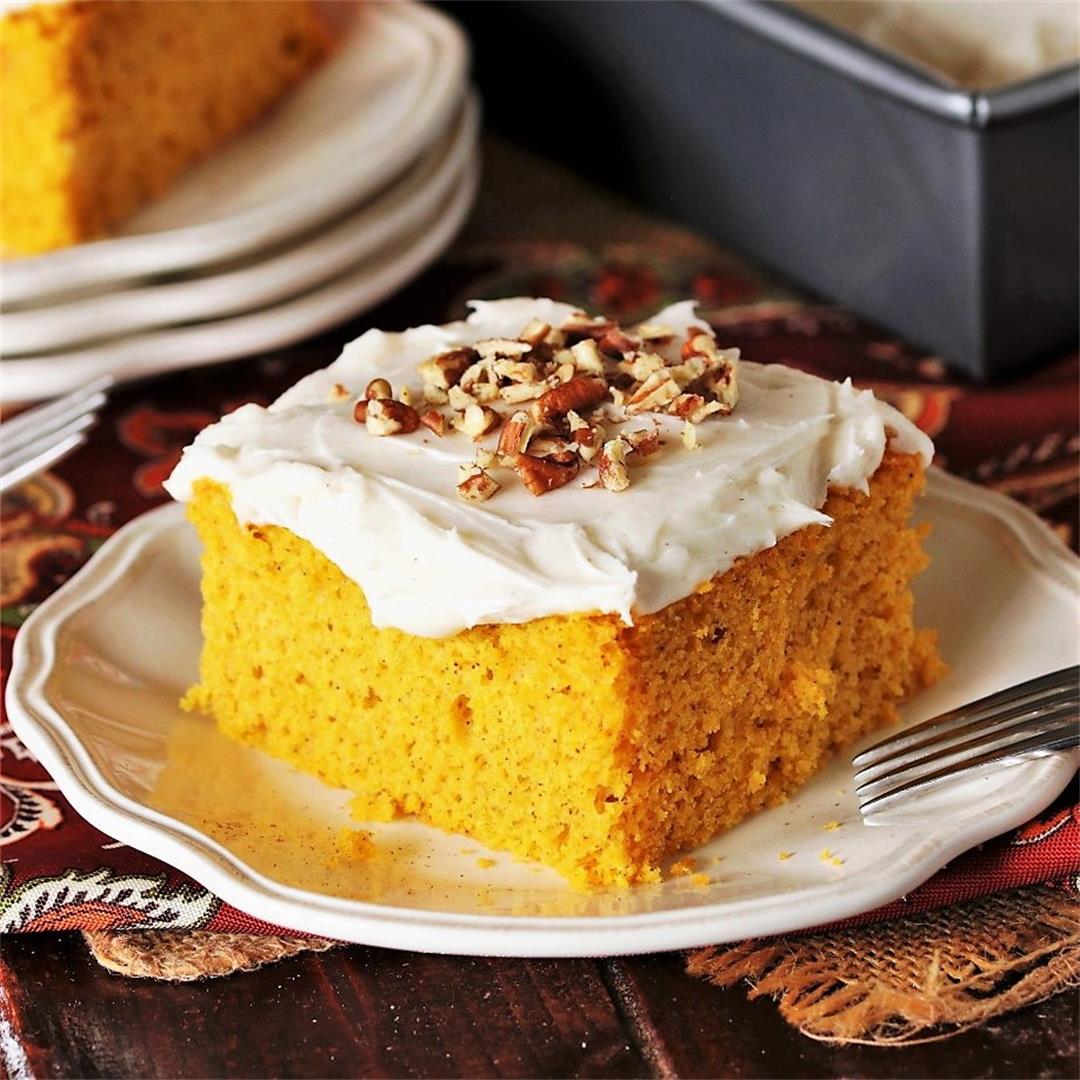 Yellow Cake Mix Pumpkin Cake ~ so easy & so good!