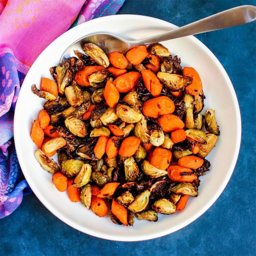Roasted Brussels Sprouts and Carrots