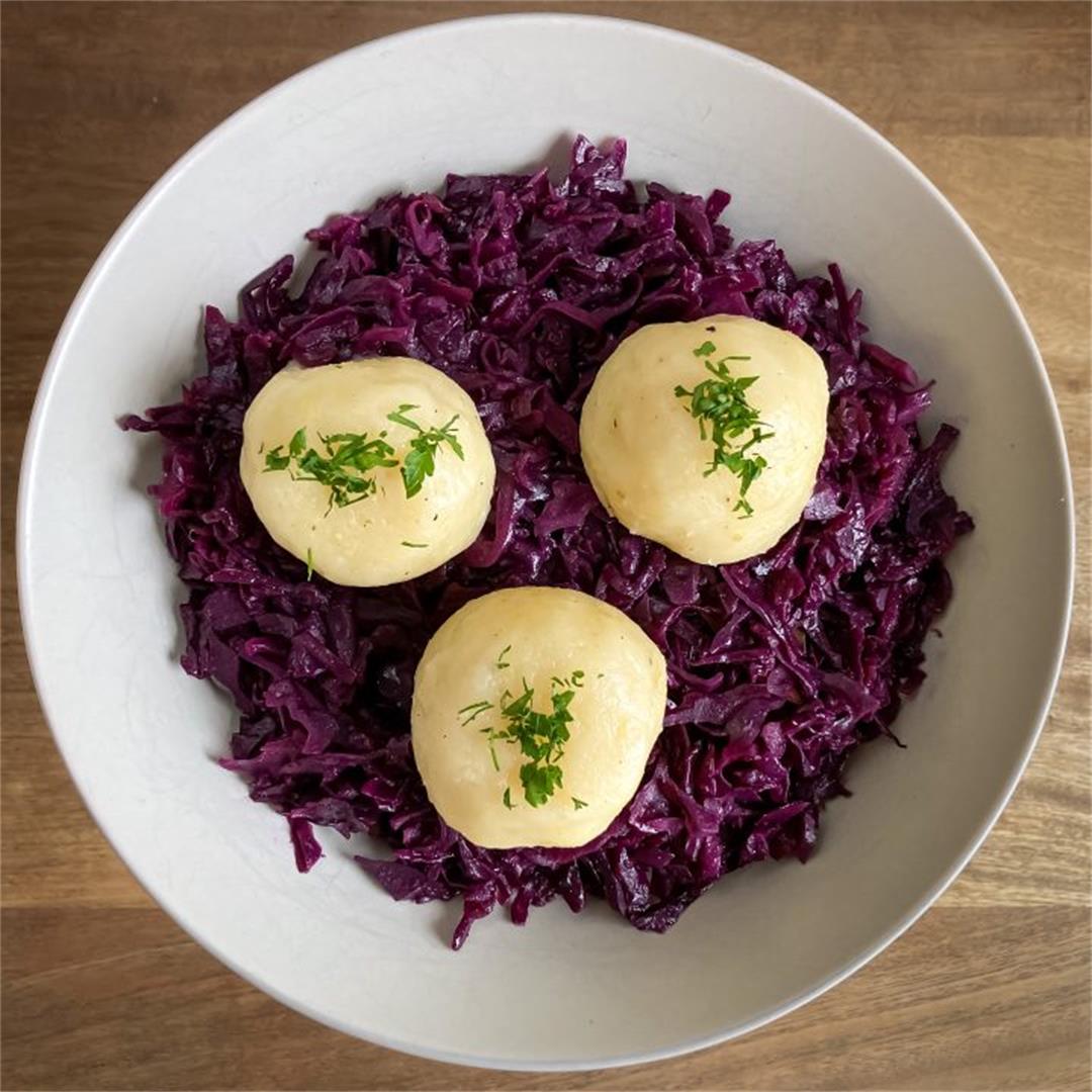 Red Cabbage with Apples and Potato Dumplings