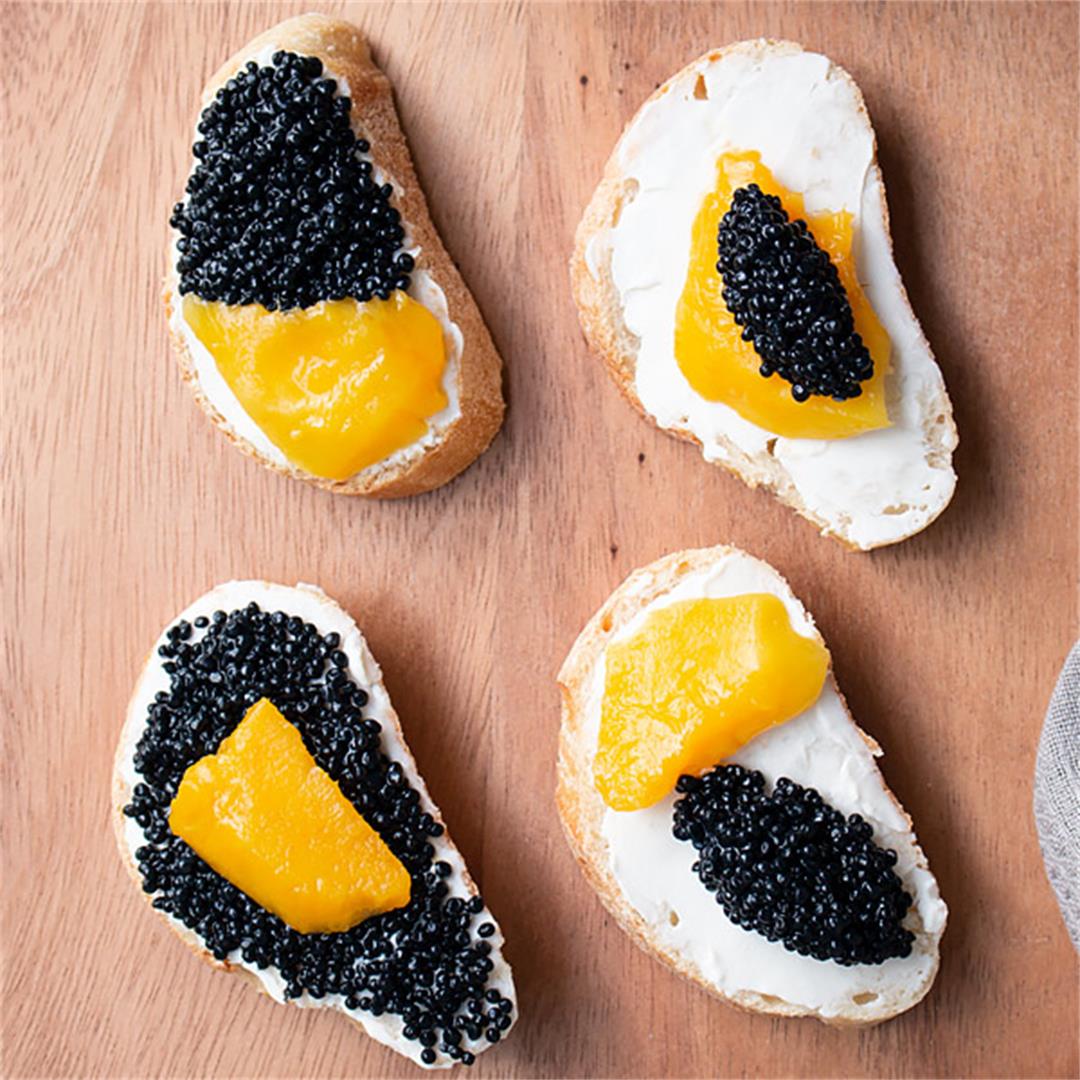 Vegan Caviar Appetizer Bites