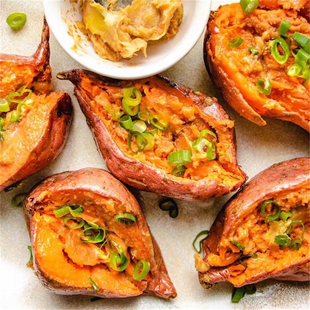 Baked Sweet Potatoes with Miso Butter