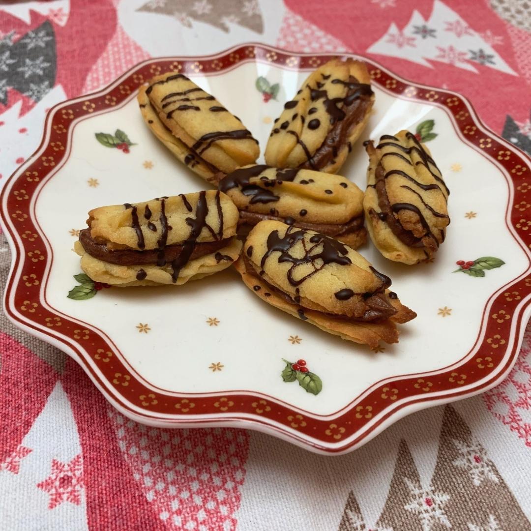 Austrian Spritz Cookies with Chocolate Ganache
