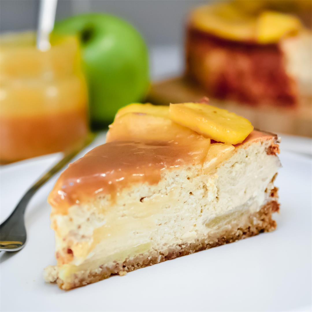 Healthy Apple Caramel Cheesecake