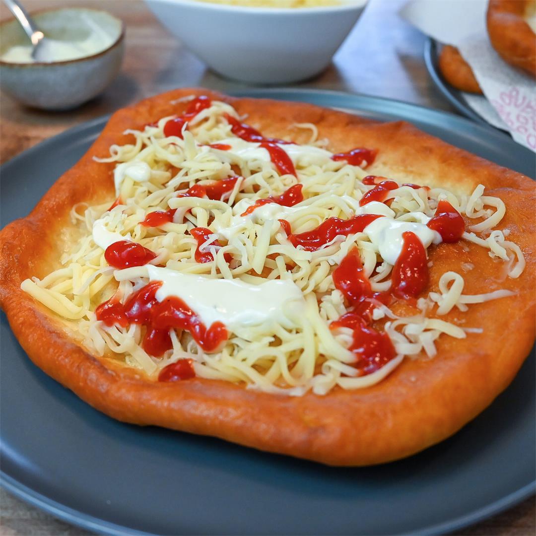 Langos Recipe - Fry dough with toppings