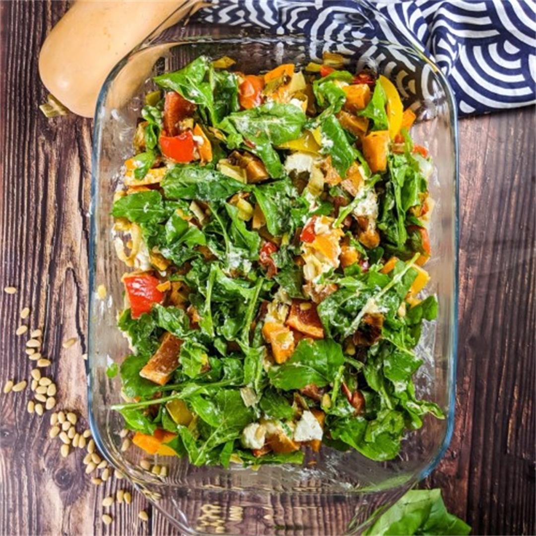 Roasted Pepper and Butternut Squash Salad With Arugula