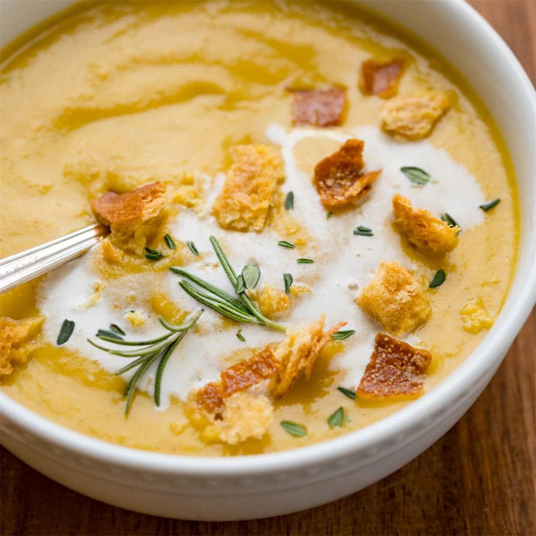 Creamy Roasted Vegetable Soup From Leftovers