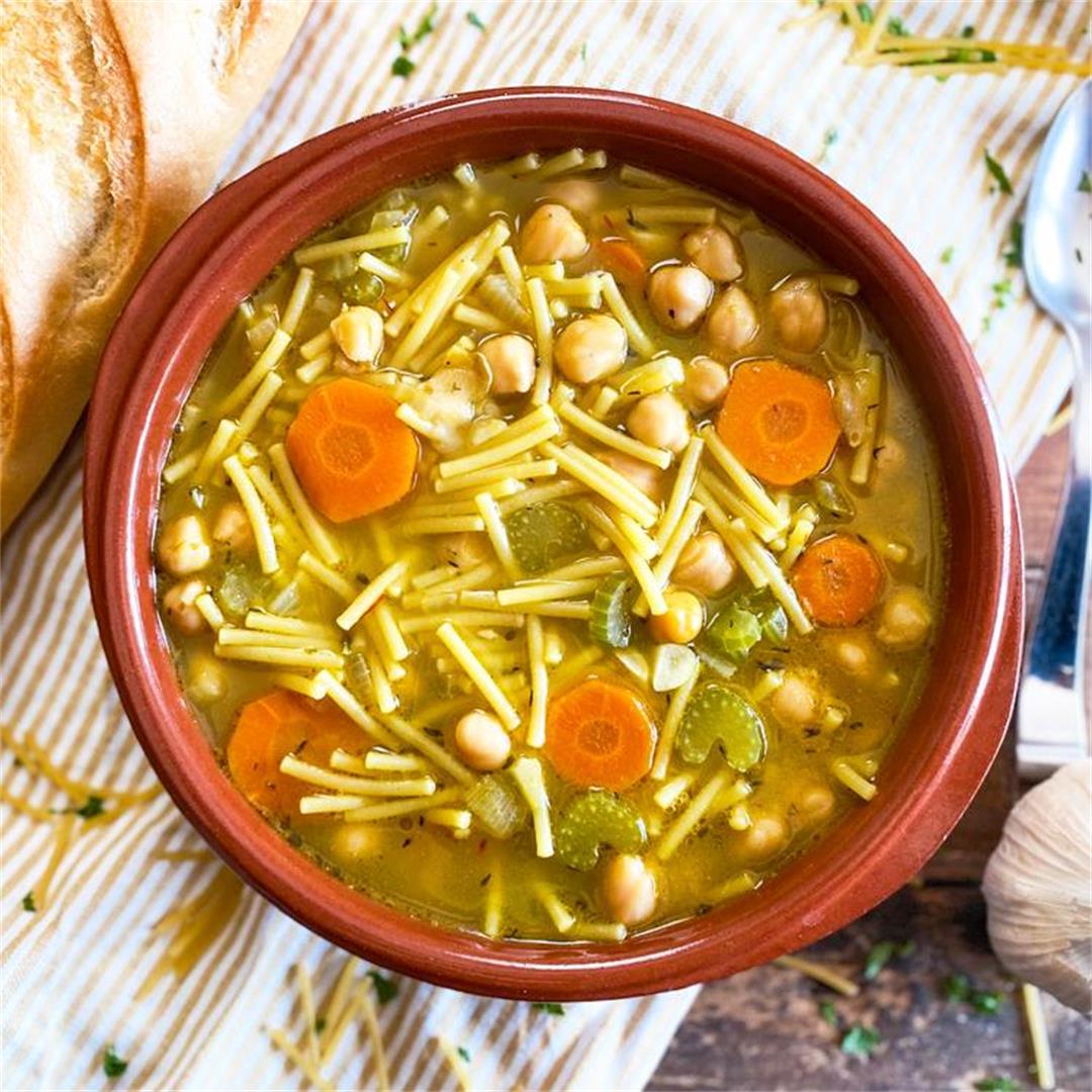 Spanish Vegetable Noodle Soup | Classic Sopa de Fideos Recipe