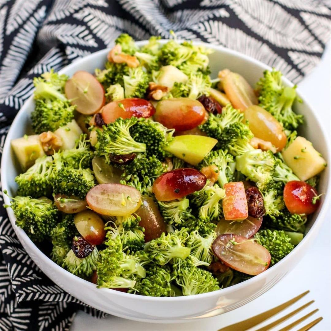 Vegan Broccoli Grape Salad without Mayo