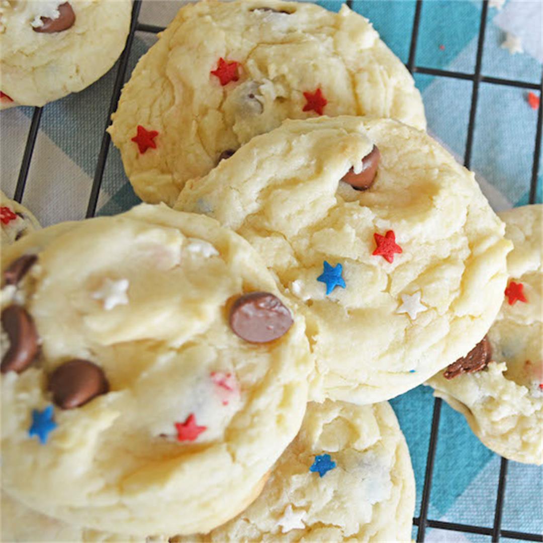Chocolate Chip Cake Batter Cookies